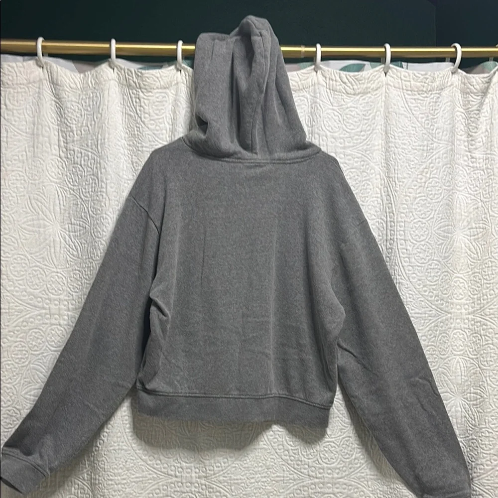 Women’s Cropped Vans Gray Hoodie with Floral Design - Picture 4 of 6